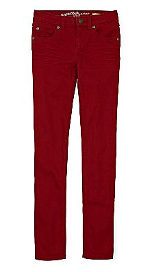 Red skinny jeans