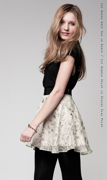 Reese Knit Tee and Sophie Skirt in Floral Print