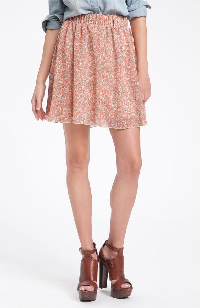 Ditsy Print Chiffon Skirt