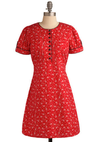 Retro Print Dress
