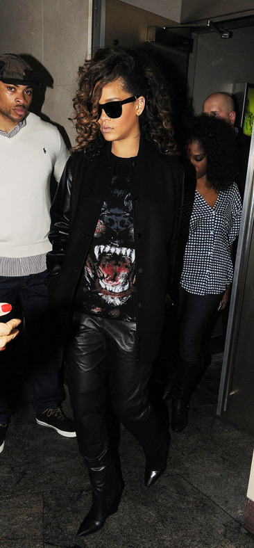 Rihanna leaves a London nightclub