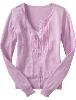 Ruffle-front cardigan 