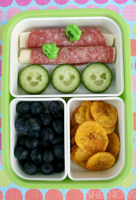 Salami &amp; Cheese Rolls bento box lunch