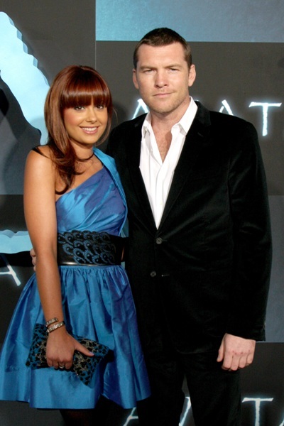 Sam Worthington and guest at the Premiere of "Avatar"