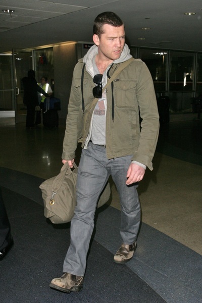 Sam Worthington arriving at LAX