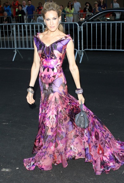 Sarah Jessica Parker in a colorful gown