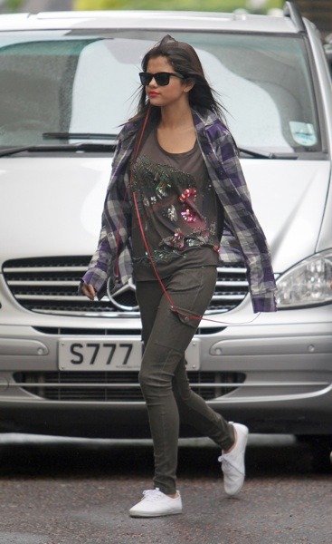 Selena Gomez in plaid
