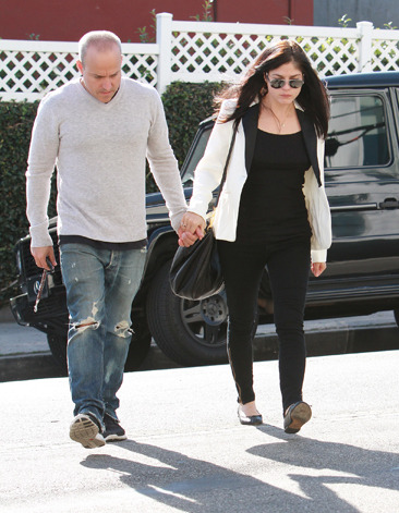 Selma Blair and her beau walking in West Hollywood