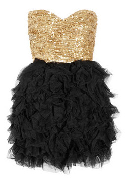 Sequin and ruffled tulle dress