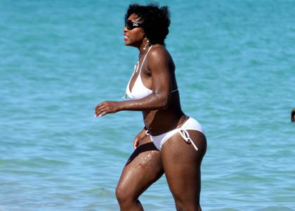 Serena Williams in a White Bikini