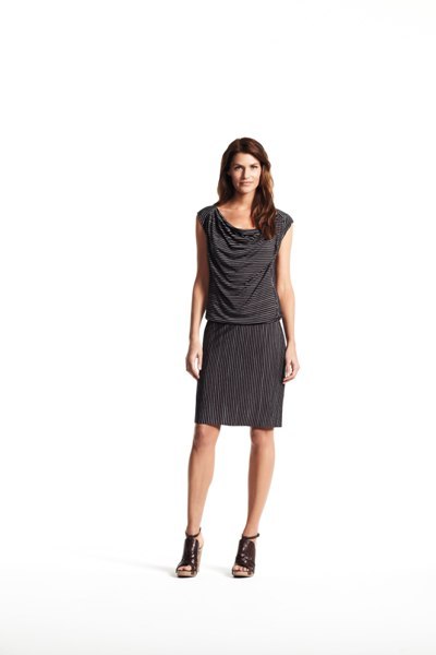 Shawl neck bubble dress
