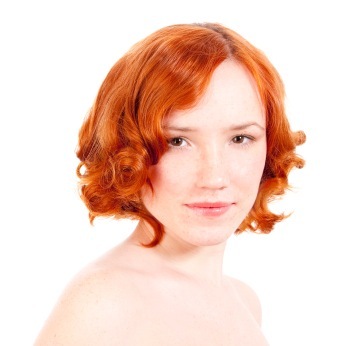 Curly Short Redheaded Bob