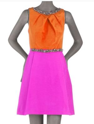 Single Embellished Colorblock Dress