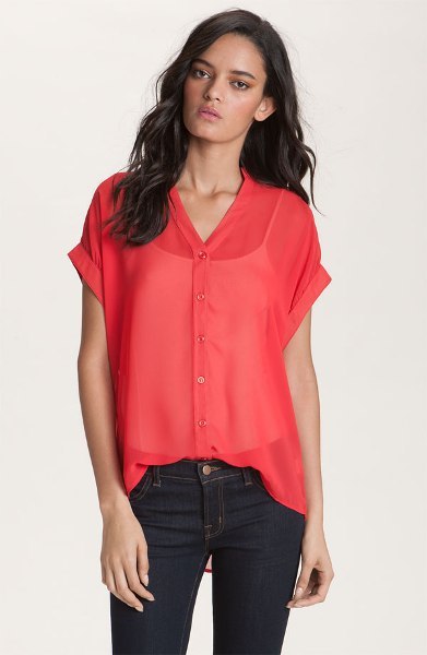 Red Haute Slouchy Shirt 