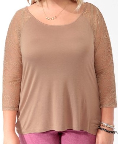 Forever 21 Lace Raglan Top