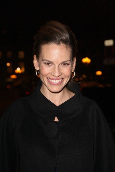 Hilary Swank in pulled back up-do