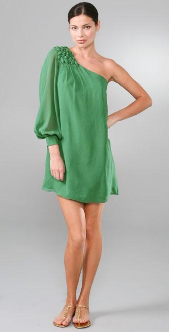 Tibi Hyacinth One Shoulder Dress