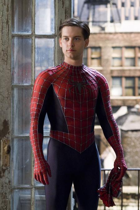 Tobey Maguire in his Superman costume