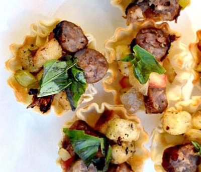 Vegan sausage stuffing bites