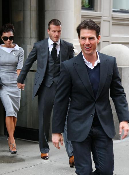 Tom Cruise along with Victoria and David Beckham