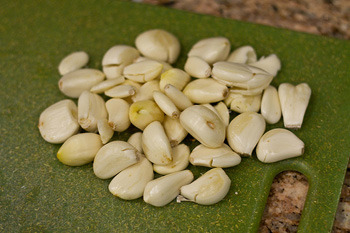 Peel and saute garlic