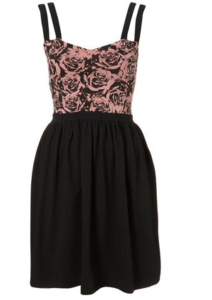 Black and pink floral dress