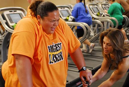 Toughest Biggest Loser Workouts Season 8 Shay on Treadmill