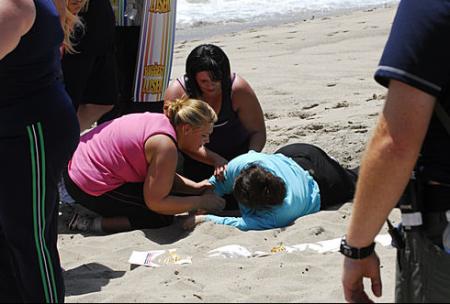 Toughest Biggest Loser Workouts Season 8 Tracy Collapsing on the Beach
