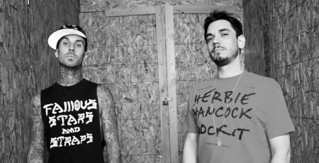 Blink-182 drummer poses with DJ AM