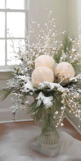 White holiday centerpiece