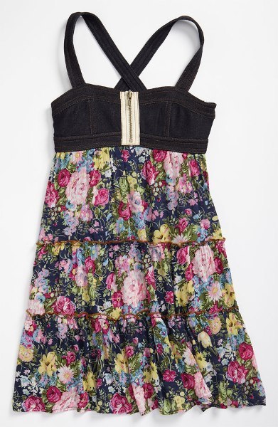 Truly Me Floral Zip Front Dress