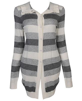 Tucked back striped cardigan