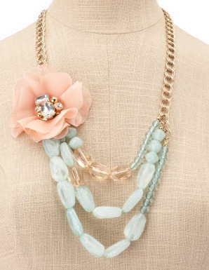 Turquoise and blossom necklace