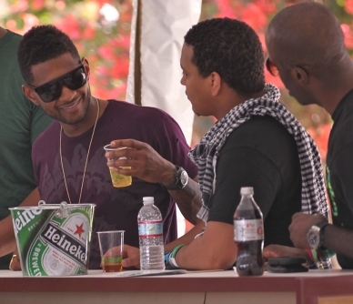Usher chills out
