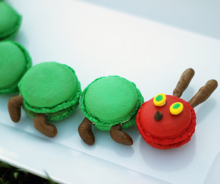 Very hungry caterpillar macarons