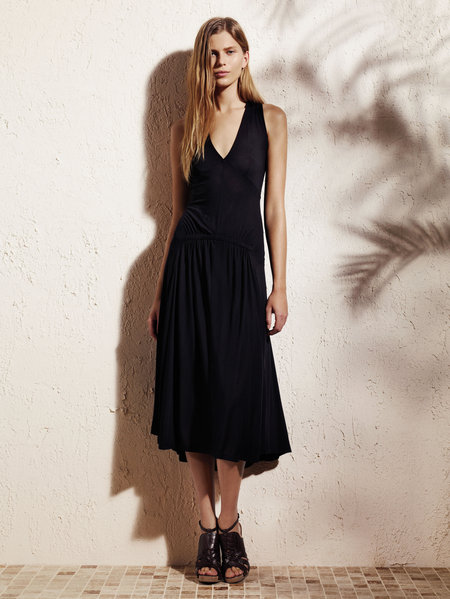 V-neck gathered dress