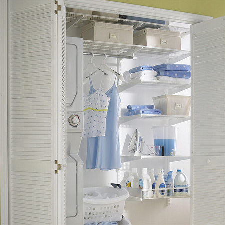 Baby Closet Design on White Elfa Laundry Closet   Laundry Room Ideas