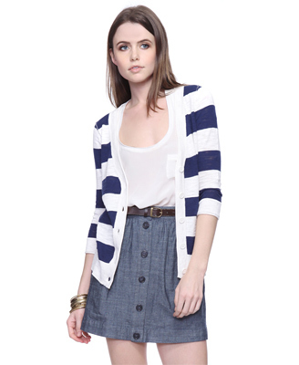 Forever 21 Wide Stripe Cardigan