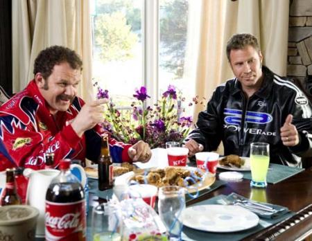 Will Ferrell and John C. Reilly in the film, Talladega Nights: The Ballad of Ricky Bobby