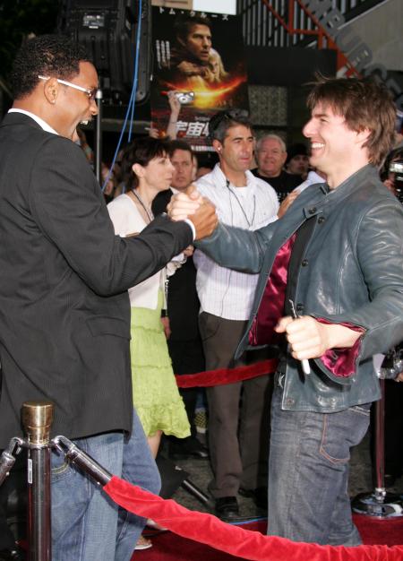 Will Smith and Tom Cruise at the War of the Worlds premiere