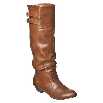 Faux leather knee-high boots
