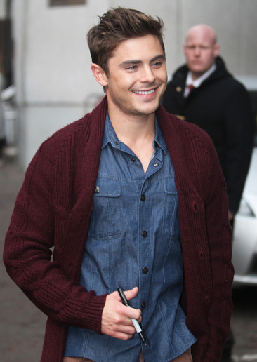 Zac Efron at the ITV studios in London