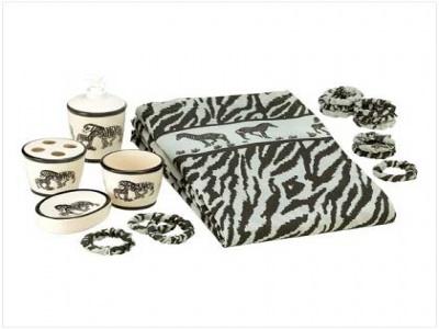 Zebra=print bathroom accessories - Black and white bathroom ideas