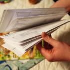 Kelly Pope sorting mail
