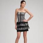 Nicole Miller Strapless Tiered Cocktail Dress