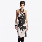 White House Black Market Strapless Floral Dress with Bow