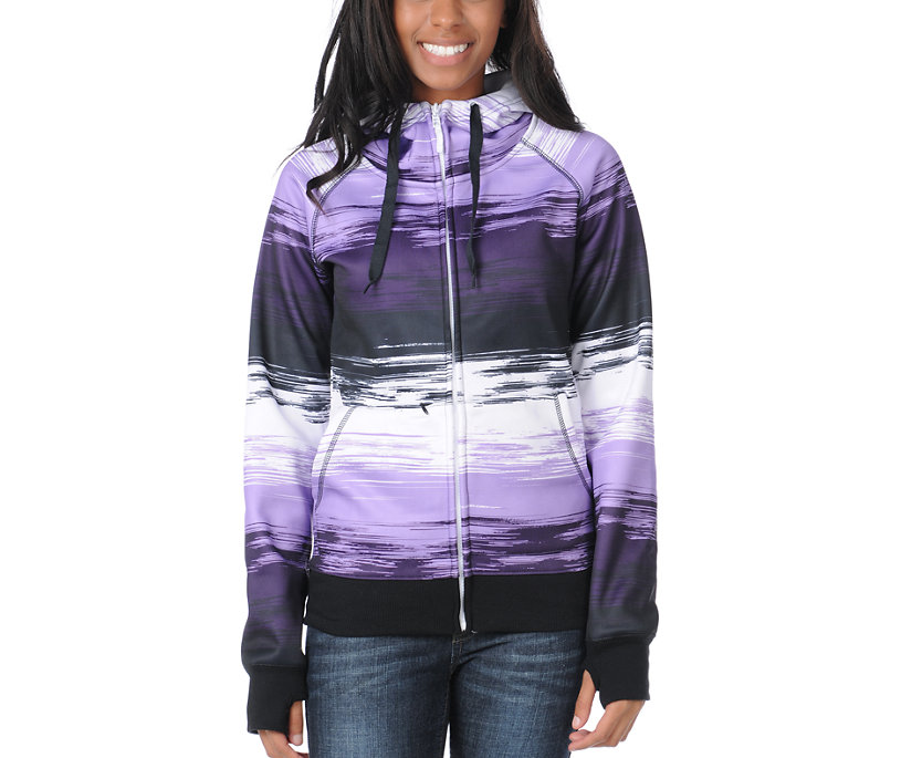 Empyre Girl Canyon Purple & Black Stripe 2012 Tech Fleece Zip Hoodie