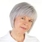 Short Salt &amp; Pepper Layered Bob