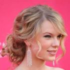 Taylor Swift's Curly Hair Pulled Back