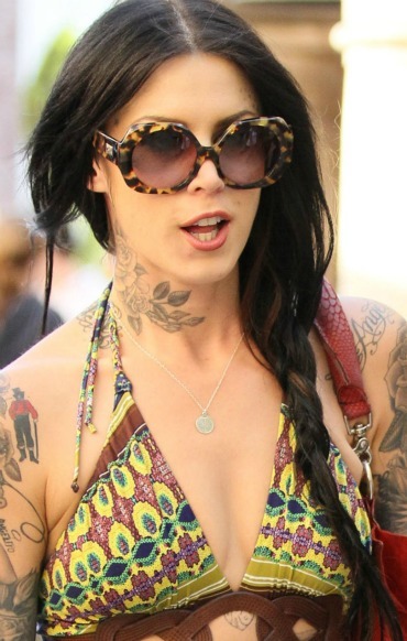 Kat Von D goes bohemian chic with this sexy side braid